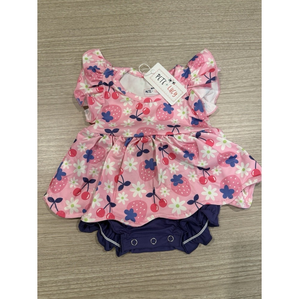 Pete + Lucy Cherry Berry Sweet Girl Romper‎ 12-18 Months